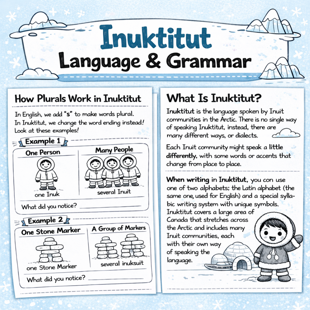 Inuktitut Language Worksheets