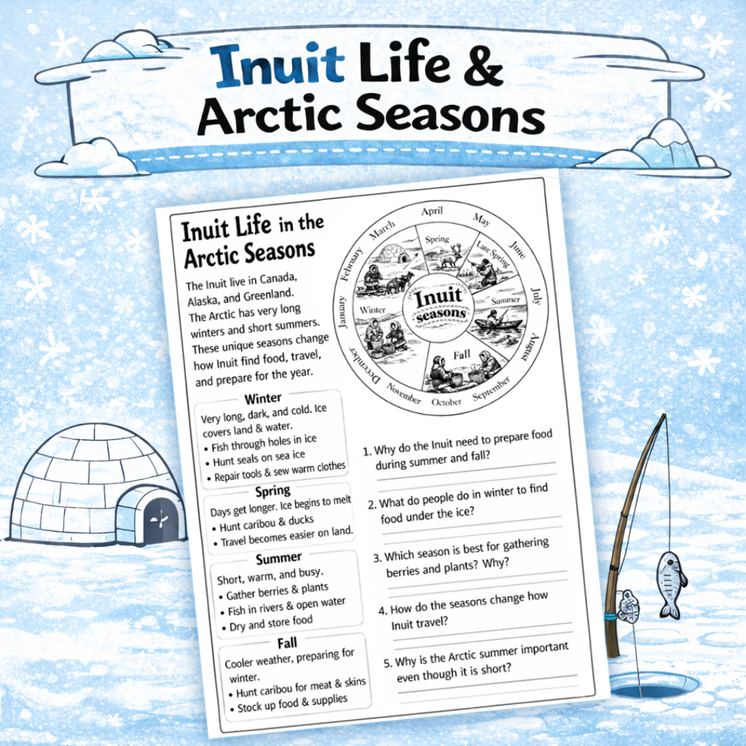 Inuit Arctic Seasons Worksheets