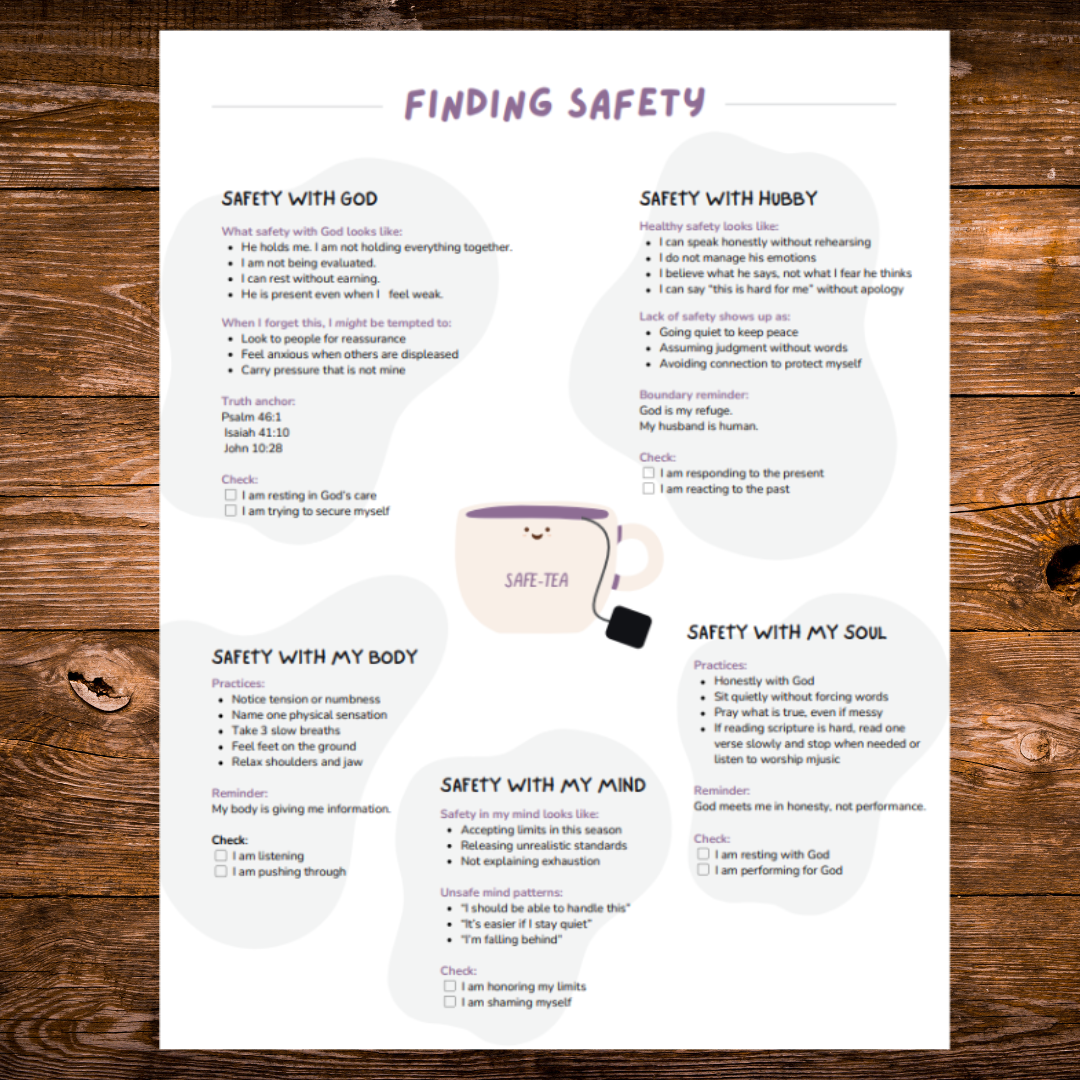Finding Safety: A Gentle Faith-Based Worksheet
