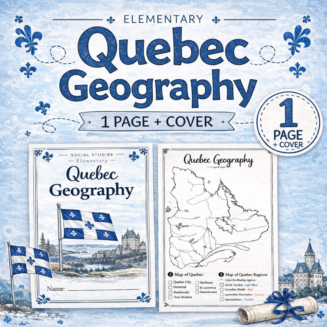 Quebec Geography Map Activity